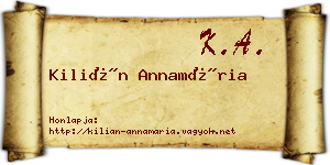 Kilián Annamária névjegykártya